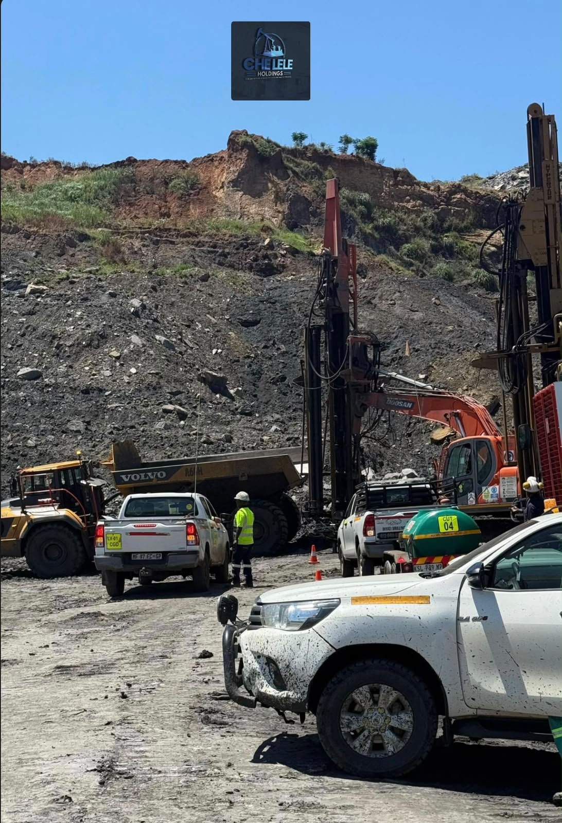 Che Lele drilling operation on an active mine site